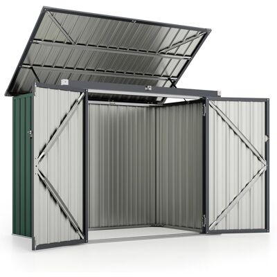 COSTWAY Metalowa zabudowa na 2 kosze na śmieci Schowek na pojemniki COSTWAY Metalowa zabudowa na 2 kosze na śmieci Schowek na pojemniki
