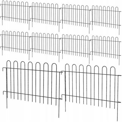 Metalowy płotek ogrodowy klasyczny 10 szt. 99x70cm ogrodzenie /GardenPlus Metalowy płotek ogrodowy klasyczny 10 szt. 99x70cm ogrodzenie /GardenPlus