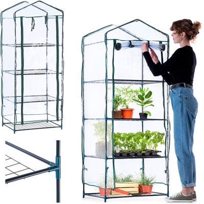 KADAX Mini Szklarnia Tunel Ogrodowy Z Półkami Rozsadnik Na Balkon 4 Półki 170 cm KADAX Mini Szklarnia Tunel Ogrodowy Z Półkami Rozsadnik Na Balkon 4 Półki 170 cm