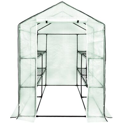 4iQ Group Mini tunel szklarniowy z półkami szklarnia 1,4x1,4x2m Zielony 4iQ Group Mini tunel szklarniowy z półkami szklarnia 1,4x1,4x2m Zielony