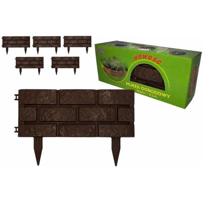 BJ plastik Murek ogrodowy brązowy 18 cm 2,2 m obrzeże palisada BJ plastik Murek ogrodowy brązowy 18 cm 2,2 m obrzeże palisada