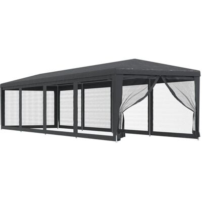 VMP Namiot imprezowy z 10 ścianami z siatki, antracyt, 3x12 m, HDPE VMP Namiot imprezowy z 10 ścianami z siatki, antracyt, 3x12 m, HDPE