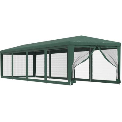 VMP Namiot imprezowy z 10 ścianami z siatki, zielony, 3x12 m, HDPE VMP Namiot imprezowy z 10 ścianami z siatki, zielony, 3x12 m, HDPE