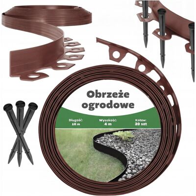 DomowyŚwiat OBRZEŻE OGRODOWE PLASTIKOWE BRĄZOWE 10M DO TRAWNIKA DomowyŚwiat OBRZEŻE OGRODOWE PLASTIKOWE BRĄZOWE 10M DO TRAWNIKA
