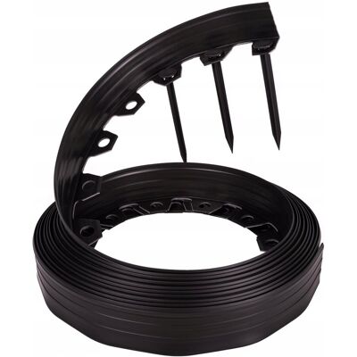 EDGER Obrzeże ogrodowe trawnikowe tworzywo sztuczne 10x10m czarny 6cm EDGER Obrzeże ogrodowe trawnikowe tworzywo sztuczne 10x10m czarny 6cm