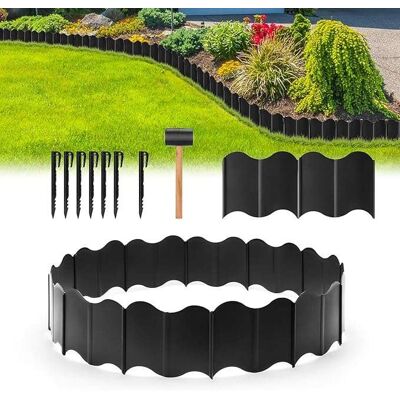 Inny producent Obrzeże trawnika Ogrodzenie ogrodowe plastikowe 160szt Czarny 16x13,5x0,5cm Inny producent Obrzeże trawnika Ogrodzenie ogrodowe plastikowe 160szt Czarny 16x13,5x0,5cm