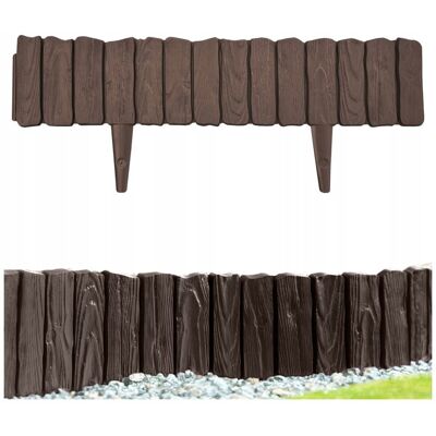 GARDENPLAST Palisada ogrodowa obrzeże brązowe 58 cm płotek plastikowy WOOD GARDENPLAST Palisada ogrodowa obrzeże brązowe 58 cm płotek plastikowy WOOD