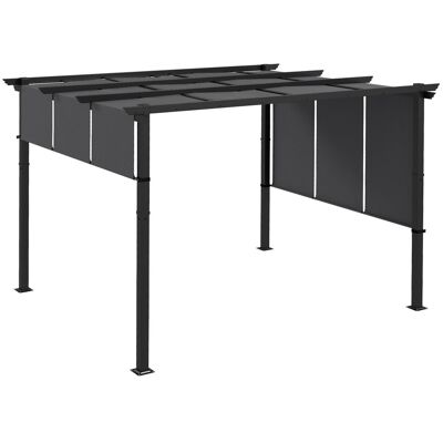 Pawilon Outsunny ok. 3,5 x 3 m Pergola, zadaszenie tarasu z boczną ścianą, do ogrodu, na taras, ciemnoszary Pawilon Outsunny ok. 3,5 x 3 m Pergola, zadaszenie tarasu z boczną ścianą, do ogrodu, na taras, ciemnoszary