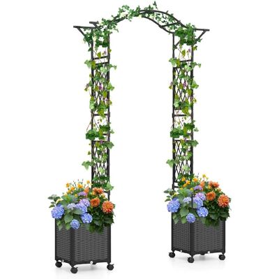 COSTWAY Pergola dla roślin pnących Łuk ogrodowy 2 w 1 COSTWAY Pergola dla roślin pnących Łuk ogrodowy 2 w 1