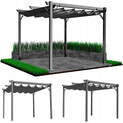Inny producent Pergola Ogrodowa Tarasowa Szara Dach Altana Pawilon Dach 3x3 M Inny producent Pergola Ogrodowa Tarasowa Szara Dach Altana Pawilon Dach 3x3 M