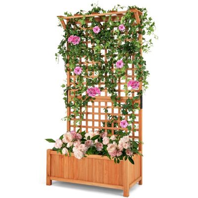 COSTWAY Pergola Ogrodowa Z Kratką Dla Roślin Pnących Skrzynia Do Sadzenia COSTWAY Pergola Ogrodowa Z Kratką Dla Roślin Pnących Skrzynia Do Sadzenia
