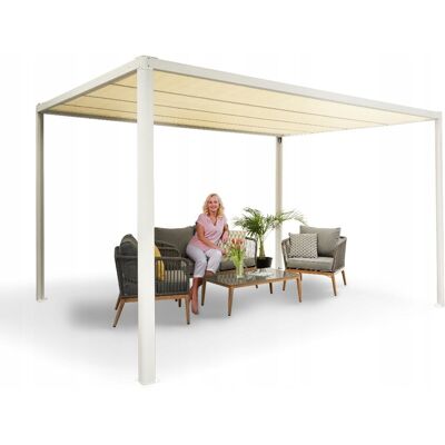 Inny producent PERGOLA TARASOWA 3x4 m ALUMINIOWA BIAŁA DACH AUTOMATYCZNY OGRODOWA PAROS I Inny producent PERGOLA TARASOWA 3x4 m ALUMINIOWA BIAŁA DACH AUTOMATYCZNY OGRODOWA PAROS I