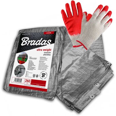 Bradas - Gewebe-Schutzplane 260 g/m² 4x5 m - Szary - Tarpaulin Bradas - Gewebe-Schutzplane 260 g/m² 4x5 m - Szary - Tarpaulin