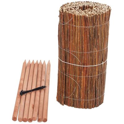 BOGATECO PŁOTEK MATA WIKLINOWA OBRZEŻE Z 7 SŁUPKAMI PALISADA Z WIKLINY 40x300cm BOGATECO PŁOTEK MATA WIKLINOWA OBRZEŻE Z 7 SŁUPKAMI PALISADA Z WIKLINY 40x300cm
