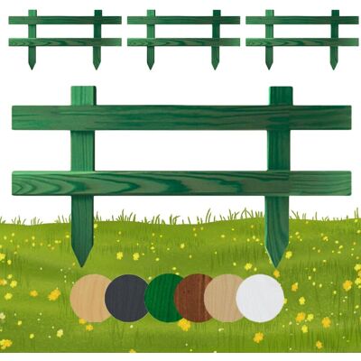 Płotek ogrodowy drewniany Floranica palisada 50 x 30 cm Zielony 4 szt. - Obrzeża rabat, trawnika, dekoracja, ogrodzenie grządek, ścieżek Płotek ogrodowy drewniany Floranica palisada 50 x 30 cm Zielony 4 szt. - Obrzeża rabat, trawnika, dekoracja, ogrodzenie grządek, ścieżek
