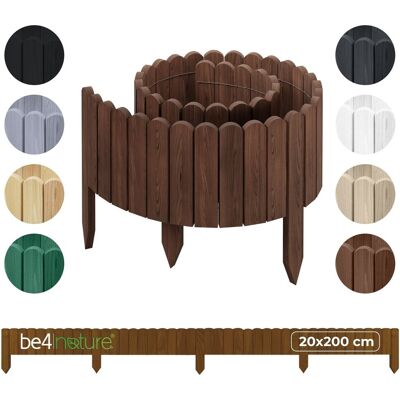 be4group PŁOTEK OGRODOWY drewniany, palisada, obrzeże trawnikowe Rollborder 200 x 20 cm Brązowy be4group PŁOTEK OGRODOWY drewniany, palisada, obrzeże trawnikowe Rollborder 200 x 20 cm Brązowy