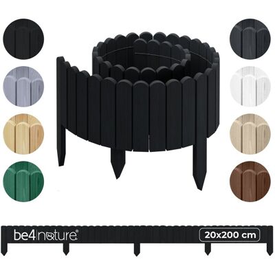 be4group PŁOTEK OGRODOWY drewniany, palisada, obrzeże trawnikowe Rollborder 200 x 20 cm Czarny be4group PŁOTEK OGRODOWY drewniany, palisada, obrzeże trawnikowe Rollborder 200 x 20 cm Czarny