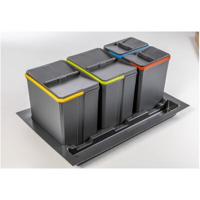 GTV Pojemniki Do Segregacji Axispace, Szerokość Szuflady 800 Mm, Głębokość 450/500 Mm, 2x15l, 2x7l GTV Pojemniki Do Segregacji Axispace, Szerokość Szuflady 800 Mm, Głębokość 450/500 Mm, 2x15l, 2x7l