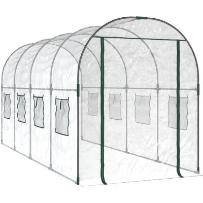 VMP Przezroczysta Szklarnia, 160X400X190 Cm, Pvc I Malowana Stal VMP Przezroczysta Szklarnia, 160X400X190 Cm, Pvc I Malowana Stal