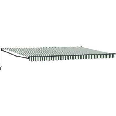 vidaXL Ręczna chowana markiza Zielona i Biała 500x300 cm vidaXL Ręczna chowana markiza Zielona i Biała 500x300 cm