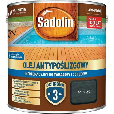 Akzo Nobel Sadolin Olej do Tarasów Tarasu Antypoślizgowy 12m2/L Antracytowy 2,5L Akzo Nobel Sadolin Olej do Tarasów Tarasu Antypoślizgowy 12m2/L Antracytowy 2,5L
