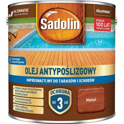 Akzo Nobel Sadolin Olej do Tarasów Tarasu Antypoślizgowy 12m2/L Mahoń 2,5L Akzo Nobel Sadolin Olej do Tarasów Tarasu Antypoślizgowy 12m2/L Mahoń 2,5L
