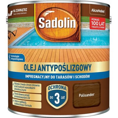 Akzo Nobel Sadolin Olej do Tarasów Tarasu Antypoślizgowy 12m2/L Palisander 2,5L Akzo Nobel Sadolin Olej do Tarasów Tarasu Antypoślizgowy 12m2/L Palisander 2,5L