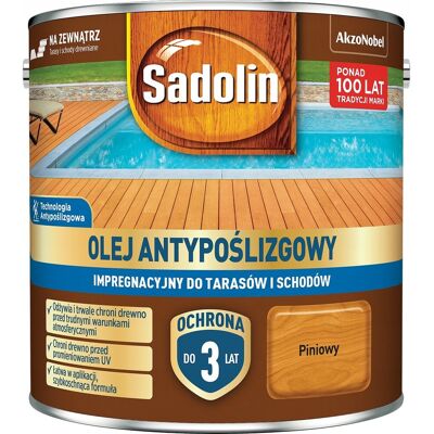 Akzo Nobel Sadolin Olej do Tarasów Tarasu Antypoślizgowy 12m2/L Pinia Piniowy 2,5L Akzo Nobel Sadolin Olej do Tarasów Tarasu Antypoślizgowy 12m2/L Pinia Piniowy 2,5L