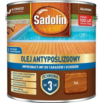 Akzo Nobel Sadolin Olej do Tarasów Tarasu Antypoślizgowy 12m2/L Tek Teak 4,5L Akzo Nobel Sadolin Olej do Tarasów Tarasu Antypoślizgowy 12m2/L Tek Teak 4,5L
