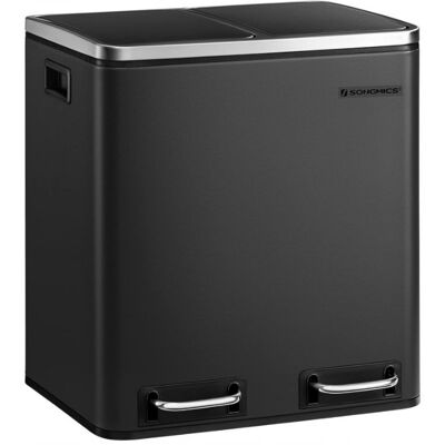 Songmics 2 Pojemniki Na Śmieci 2 X 15 L Podwójny Z Wiaderkami Ltb30bk Songmics 2 Pojemniki Na Śmieci 2 X 15 L Podwójny Z Wiaderkami Ltb30bk