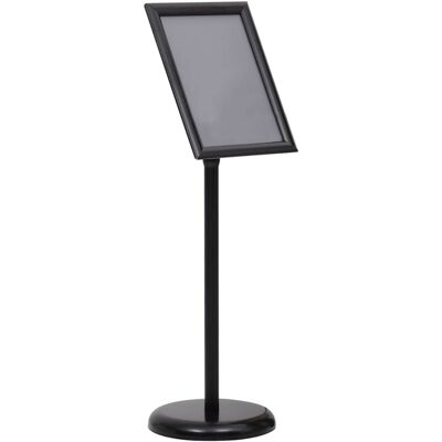 VMP STOJAK NA PLAKAT A4 CZARNY STOP ALUMINIUM REGULACJA WYSOKOŚCI OCHRONA PRZED KURZEM łatwy montaż 25x(63-108)cm VMP STOJAK NA PLAKAT A4 CZARNY STOP ALUMINIUM REGULACJA WYSOKOŚCI OCHRONA PRZED KURZEM łatwy montaż 25x(63-108)cm