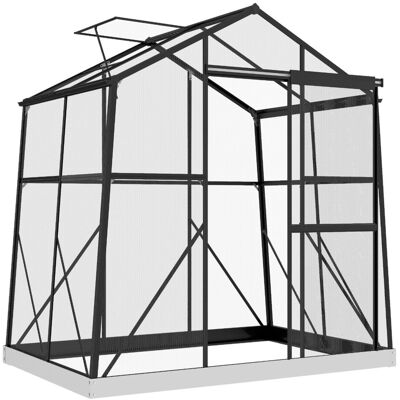 Szklarnia aluminiowa Outsunny 131 x 192 x 203 cm, 2,51 m², domek na pomidory z oknem, drzwiami przesuwnymi, fundamentem, domek do rozmnażania roślin.. Szklarnia aluminiowa Outsunny 131 x 192 x 203 cm, 2,51 m², domek na pomidory z oknem, drzwiami przesuwnymi, fundamentem, domek do rozmnażania roślin..