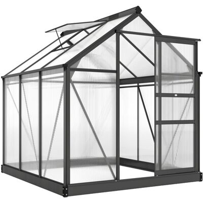 Szklarnia aluminiowa Outsunny 3, 65 m² 190 x 192 x 201 cm z fundamentem, oknem dachowym, drzwiami przesuwnymi, panelami 4 mm, odporna na promieniowa.. Szklarnia aluminiowa Outsunny 3, 65 m² 190 x 192 x 201 cm z fundamentem, oknem dachowym, drzwiami przesuwnymi, panelami 4 mm, odporna na promieniowa..