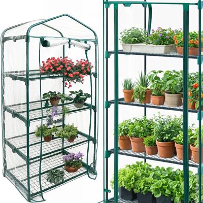 PrzydaSie.pl SZKLARNIA BALKONOWA FOLIOWA rozsadnik mini tunel ogrodowy na balkon taras 4 półki zamykana zielona 70x60x160 cm PrzydaSie.pl SZKLARNIA BALKONOWA FOLIOWA rozsadnik mini tunel ogrodowy na balkon taras 4 półki zamykana zielona 70x60x160 cm