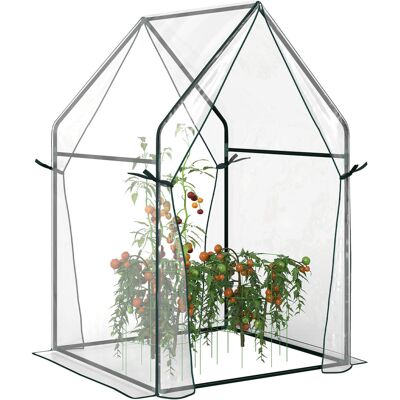 Szklarnia foliowa Outsunny, szklarnia z podwójnymi drzwiami, wiatroszczelna, domek na pomidory, domek ogrodowy, PE, przezroczysta, 90 x 90 x 145 cm Szklarnia foliowa Outsunny, szklarnia z podwójnymi drzwiami, wiatroszczelna, domek na pomidory, domek ogrodowy, PE, przezroczysta, 90 x 90 x 145 cm