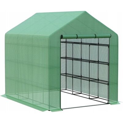 Inny producent SZKLARNIA OGRODOWA 8 PÓŁEK NA POMIDORY OGÓRKI WARZYWA 180x210cm Z DRZWIAMI Inny producent SZKLARNIA OGRODOWA 8 PÓŁEK NA POMIDORY OGÓRKI WARZYWA 180x210cm Z DRZWIAMI
