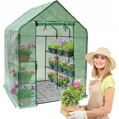 Grindi Szklarnia ogrodowa balkon Tunel 8 półek Regał zielona 141x142x194 CANNA II Grindi Szklarnia ogrodowa balkon Tunel 8 półek Regał zielona 141x142x194 CANNA II