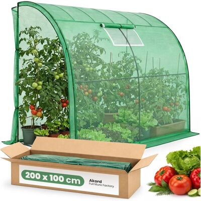 AKORD Fabryka Mebli Szklarnia ogrodowa foliowa przyścienna 1 drzwi 1 okno Zielona 100x200x210 cm AKORD Fabryka Mebli Szklarnia ogrodowa foliowa przyścienna 1 drzwi 1 okno Zielona 100x200x210 cm
