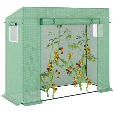 Szklarnia Outsunny, 200 x 76 x 168 cm, szklarnia foliowa z drzwiami zwijanymi, domek na pomidory z bocznym oknem, folia z siatki PE, zimowa szklarni.. Szklarnia Outsunny, 200 x 76 x 168 cm, szklarnia foliowa z drzwiami zwijanymi, domek na pomidory z bocznym oknem, folia z siatki PE, zimowa szklarni..