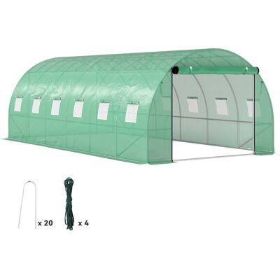 Szklarnia Outsunny 300x600x200 cm, szklarnia foliowa, pomidorownia z drzwiami, 12 okien, tunel foliowy ze stali ocynkowanej, PE 170 g/m², solidny tu.. Szklarnia Outsunny 300x600x200 cm, szklarnia foliowa, pomidorownia z drzwiami, 12 okien, tunel foliowy ze stali ocynkowanej, PE 170 g/m², solidny tu..