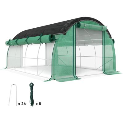 Szklarnia Outsunny 4 x 3 x 2 m, szklarnia foliowa z 8 oknami, drzwiami rolowanymi, ścianami bocznymi rolowanymi, tunelem foliowym odpornym na promie.. Szklarnia Outsunny 4 x 3 x 2 m, szklarnia foliowa z 8 oknami, drzwiami rolowanymi, ścianami bocznymi rolowanymi, tunelem foliowym odpornym na promie..