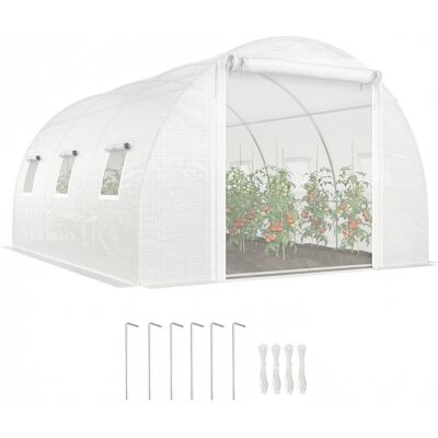 Szklarnia Outsunny, 4x3x2m, zimowa szklarnia na pomidory z 6 zwijanymi oknami i drzwiami z siatki, rura stalowa, folia PE, wytrzymały tunel foliowy .. Szklarnia Outsunny, 4x3x2m, zimowa szklarnia na pomidory z 6 zwijanymi oknami i drzwiami z siatki, rura stalowa, folia PE, wytrzymały tunel foliowy ..