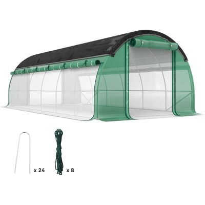 Szklarnia Outsunny 6 x 3 x 2 m, szklarnia foliowa z 12 oknami, drzwiami rolowanymi, zwijanymi ścianami bocznymi, tunelem foliowym odpornym na promie.. Szklarnia Outsunny 6 x 3 x 2 m, szklarnia foliowa z 12 oknami, drzwiami rolowanymi, zwijanymi ścianami bocznymi, tunelem foliowym odpornym na promie..