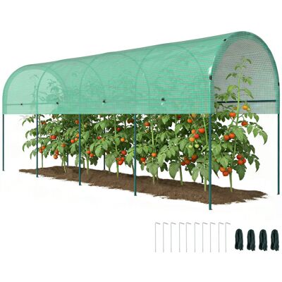 Szklarnia Outsunny, odporna na zimę, szklarnia foliowa z dachem łukowym, kotwy gruntowe, solidna rama stalowa, otwarta szklarnia modułowa, 400 x 120.. Szklarnia Outsunny, odporna na zimę, szklarnia foliowa z dachem łukowym, kotwy gruntowe, solidna rama stalowa, otwarta szklarnia modułowa, 400 x 120..