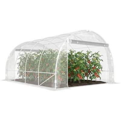 Szklarnia Outsunny ok. 4 x 3 x 2 m, szklarnia foliowa z szerokimi, zwijanymi drzwiami na suwak, słupkami podporowymi, przedłużonymi krawędziami, PE .. Szklarnia Outsunny ok. 4 x 3 x 2 m, szklarnia foliowa z szerokimi, zwijanymi drzwiami na suwak, słupkami podporowymi, przedłużonymi krawędziami, PE ..