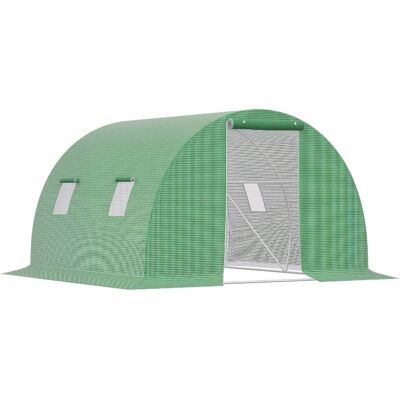 Szklarnia tunelowa Outsunny 3 x 3 m z 4 oknami, rura stalowa, ciemnozielona, chroniąca przed mrozem Szklarnia tunelowa Outsunny 3 x 3 m z 4 oknami, rura stalowa, ciemnozielona, chroniąca przed mrozem