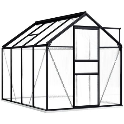 VMP Szklarnia Z Ramą Podstawy, Antracytowa, Aluminiowa, 4,75 M² VMP Szklarnia Z Ramą Podstawy, Antracytowa, Aluminiowa, 4,75 M²