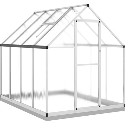 VMP Szklarnia Z Ramą Podstawy, Srebrna, 224X169X202 Cm, Aluminium VMP Szklarnia Z Ramą Podstawy, Srebrna, 224X169X202 Cm, Aluminium