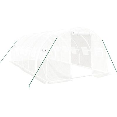 VMP Szklarnia Ze Stalową Ramą, Biała, 18 M², 6X3X2 M VMP Szklarnia Ze Stalową Ramą, Biała, 18 M², 6X3X2 M
