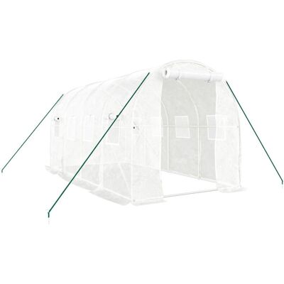 VMP Szklarnia Ze Stalową Ramą, Biała, 8 M², 4X2X2 M VMP Szklarnia Ze Stalową Ramą, Biała, 8 M², 4X2X2 M